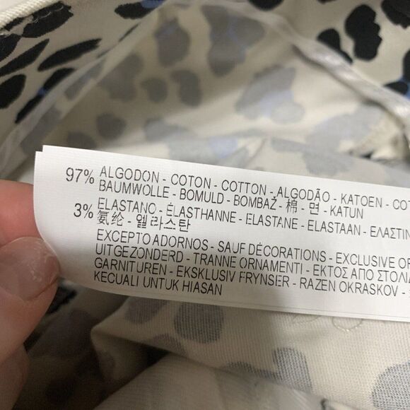 Zara 2620/185/070 new womens black white blue mid rise leopard print pants Xs - Picture 6 of 6